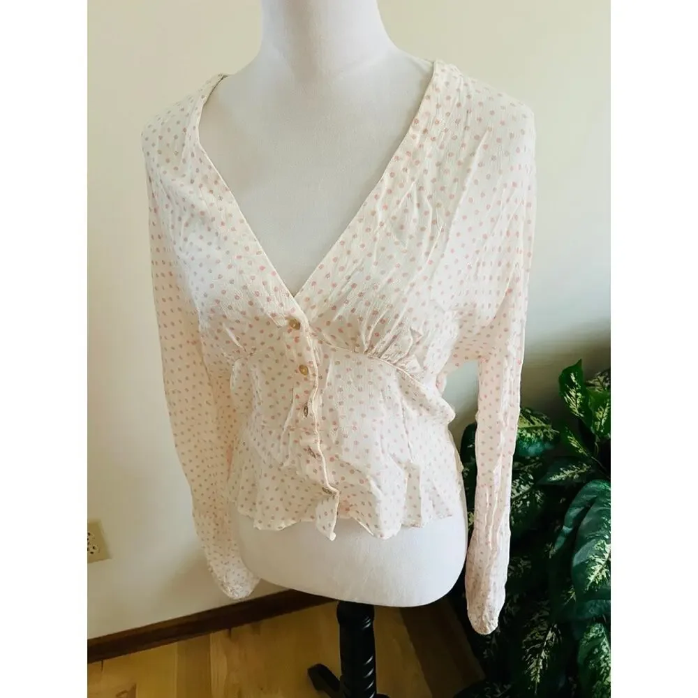Free People Love Street Polka Dot Blouse